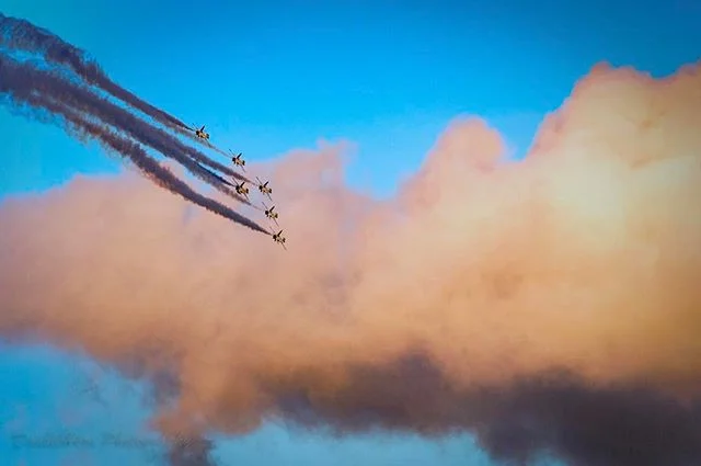 USAF Thunderbirds about 15 seconds after their Super Bowl 51 fly over